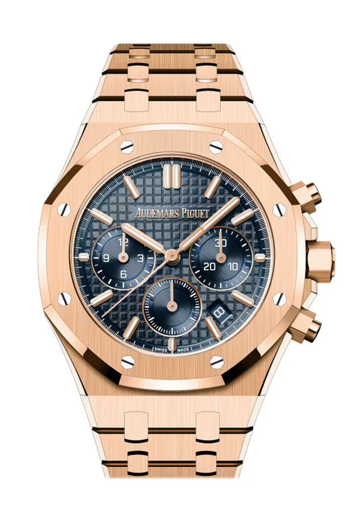 Audemars Piguet Royal Oak 38 O'bleu Nuit Nuage 50° Dial 18-Carat Pink Gold Watch 26715OR.OO.1356OR.01