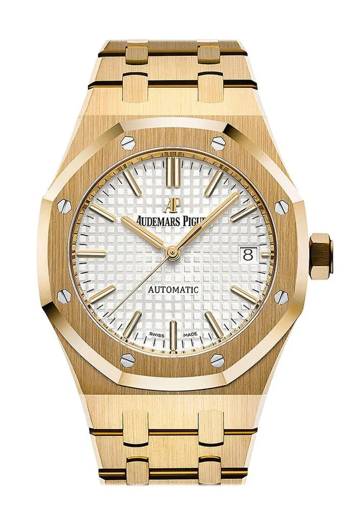 Audemars Piguet Royal Oak Silver Dial Automatic 18-Carat Yellow Gold Ladies Watch 15450BA.OO.1256BA.01