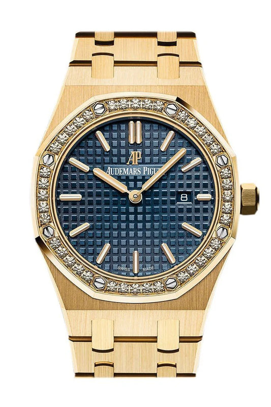 Audemars Piguet Royal Oak Blue Dial Ladies 18-Carat Yellow Gold Watch 67651BA.ZZ.1261BA.02