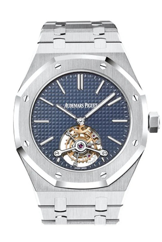 Audemars Piguet Royal Oak 41mm Extra-Thin Tourbillon Blue Dial Stainless Steel Men's Watch 26510ST.OO.1220ST.01