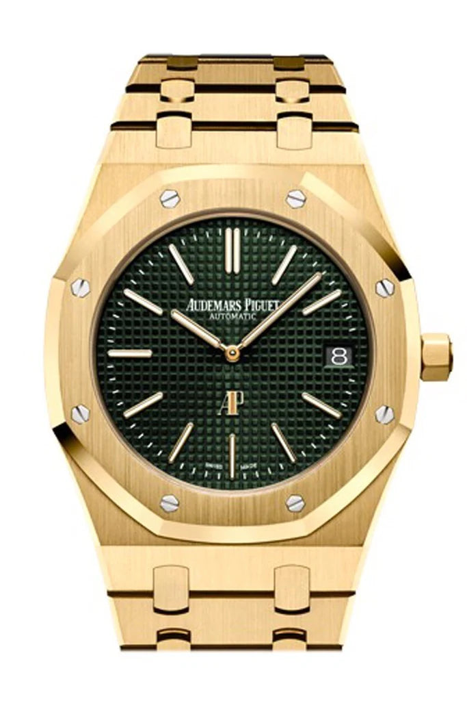 Audemars Piguet Royal Oak Green Dial Extra-Thin Automatic 18K Yellow Gold Men's Watch 15205BA.OO.1240BA.01