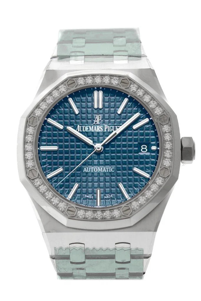 Audemars Piguet Royal Oak 37mm Grey-Blue Dial Diamond Stainless Steel Watch 15451ST.ZZ.1256ST.03