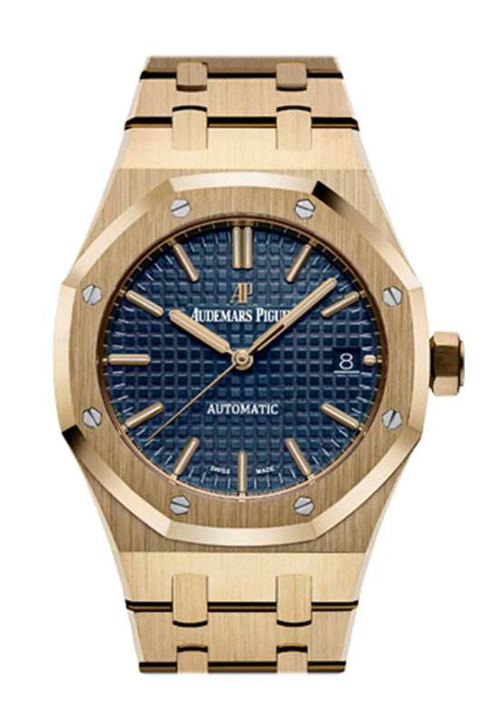 Audemars Piguet Royal Oak 37mm Blue Dial Automatic 18K Yellow Gold Ladies' Watch 15450BA.OO.1256BA.01