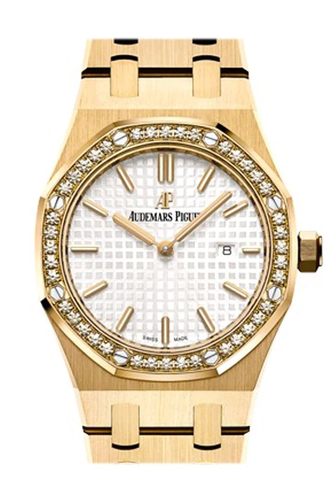 Audemars Piguet Royal Oak Lady 33mm Silver-Toned Dial Diamond Yellow Gold Ladies' Watch 67651BA.ZZ.1261BA.01