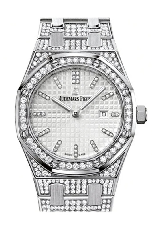 Audemars Piguet Royal Oak Lady 33mm Silver-Toned Dial Diamond White Gold Ladies' Watch 67652BC.ZZ.1262BC.01