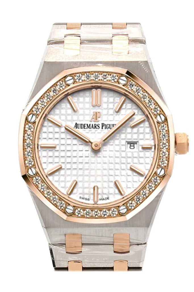 Audemars Piguet Royal Oak Lady 33 mm Silver-Toned Dial 18K Pink Gold with Stainless Steel Ladies Watch 67651SR.ZZ.1261SR.01