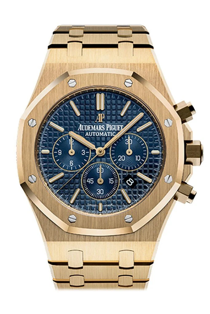 Audemars Piguet Royal Oak Blue Dial 18ct Yellow Gold Men's Watch 26320BA.OO.1220BA.02