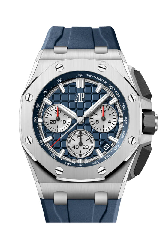 Audemars Piguet Royal Oak Offshore 43 Blue Dial Blue Rubber Strap Watch 26420TI.OO.A027CA.01