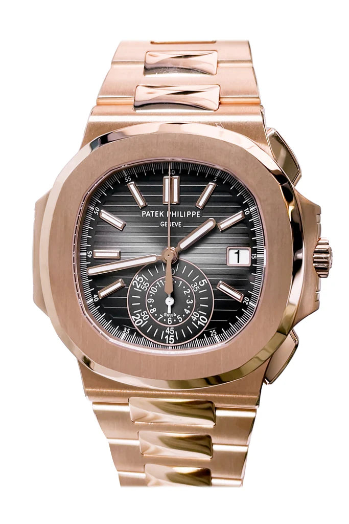 Patek Philippe Nautilus Rose Gold Black Gradient Dial Men's Watch 5980/1R-001 with a New Clasp (2021)