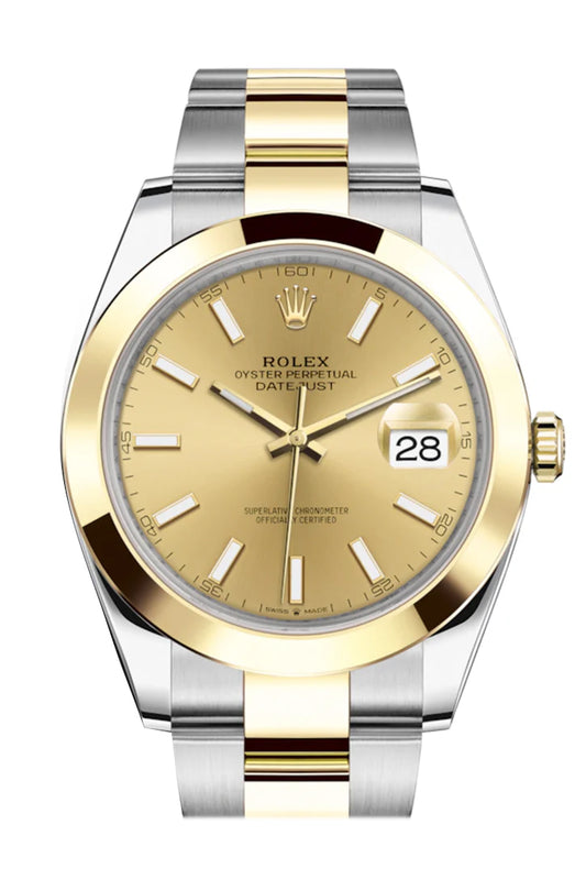 Rolex Datejust 41 Champagne Dial Steel and 18K Yellow Gold Oyster Men's Watch (126303)