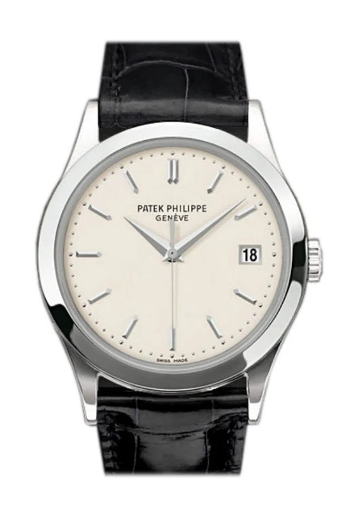 Patek Philippe Calatrava Opaline White Dial 18kt White Gold Men's Watch (5296G-010)