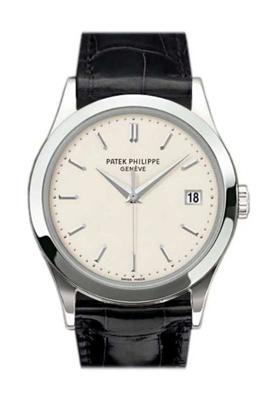 Patek Philippe Calatrava Opaline White Dial 18kt White Gold Men's Watch (5296G-010)