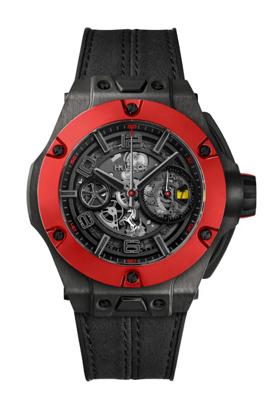 Hublot Big Bang Unico Ferrari Red Ceramic Chronograph Automatic Black Dial Watch (402.QF.0110.WR)